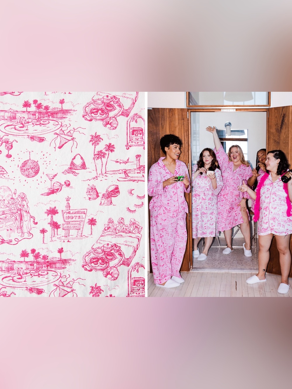 Printfresh x Sean Taylor Girl’s Trip Toile pajama short set Sz 1XL